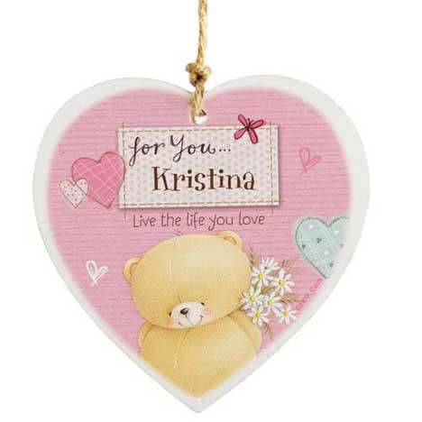 Personalised Forever Friends Pink Craft Wooden Heart